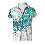 Mens Printed Outfits Zipper Short Sleeve Lapel Shirts Short 2 Piece Outfits Sets For Men Summer Beach Outfits Suits