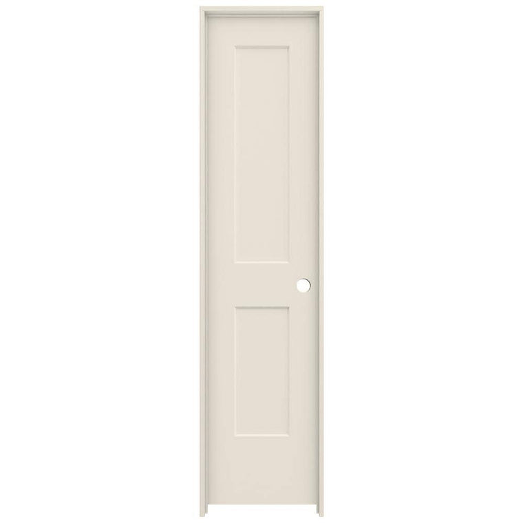 JELD-WEN 20 in. x 80 in. Monroe Primed Left-Hand Smooth Solid Core Molded Composite MDF Single Prehung Interior Door