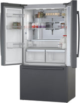 Bosch – 800 Series 21 Cu. Ft. French Door Counter-Depth Smart Refrigerator – Black stainless steel