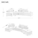 Convertible Sectional Sofa Couch for Living Room, Oversized L Shaped Couch with Chaise Lounge Sofa Set, Comfy Upholstered Sofa with 3 Back Pillows & 2 Throw Pillow, for Home Office (Orange)