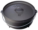 Lodge Cast Iron 12 / 6 Quart Seasoned Cast Iron Camp Dutch Oven