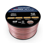 Monster Compact High Performance XP Speaker Wire Cable Spool – Oxygen-Free Copper Speaker Cable – [100 FT] [14 Gauge AWG]