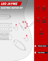 Leo Jaymz 39 Full Size ST Style Electric Guitar Starter Kit with SSH Pickup, 5W Portable Amp, Tuner, Gig Bag, Strap & Accessories (Violet Ocean)