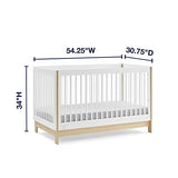GAP babyGap Tate 4-in-1 Convertible Crib – Greenguard Gold Certified, Bianca White/Natural