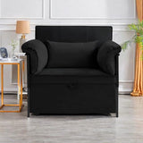 3 in 1 Sleeper Sofa Bed, Futon Sofa Bed for Living Room with Side Pocket, Black Sleepers Sofa Couch with Pullout Bed, Convertible Love Seat Sleepers Bed for Living Room, Bedroom, Small Space