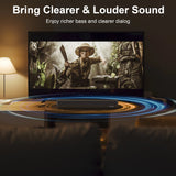 Sound Bar for TV, Bluetooth 5.0/HDMI-ARC/Optical/AUX/Coaxial/USB Wired & Wireless Connection Soundbar, Surround Sound System Smart TV Sound Bar with Built-in Subwoofers, Remote Control