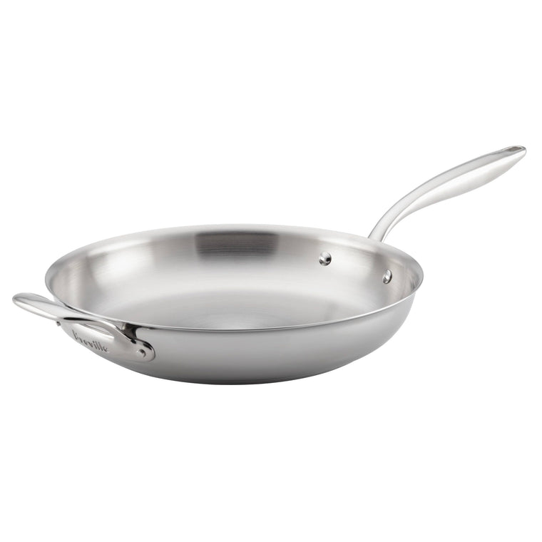 Breville Thermal Pro 12.5×22 Clad Stainless Steel Fry Pan with Helper Handle