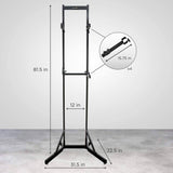 RaxGo Bike Storage Rack, 2 Bicycle Garage Stand, Adjustable, Freestanding, Adjustable Hooks Universal for Indoor Use