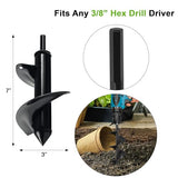 Auger Drill Bit for Planting 2 x 14.5 Inch, Garden Auger Spiral Drill Bit for 3/8 Hex Drive Drill, Earth Post Hole Digger Bulb Planter Plant Flower Planting Auger for Drill Rapid Bedding Digging