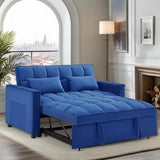 3 in 1 Sleeper Sofa Bed, Futon Sofa Bed for Living Room with Side Pocket, Black Sleepers Sofa Couch with Pullout Bed, Convertible Love Seat Sleepers Bed for Living Room, Bedroom, Small Space
