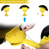 Outvita Snow Shovel with Wheels, 29 Wide 18 Long Snow Plow Shovel Angle & Height Adjustable Padded Handle Efficient Snow Clean Tool for Driveway or Pavement (Yellow)