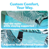 Sloosh Pool Floats Chairs Adult,Inflatable Pool Lounge,Plant Pattern Floating Mat Hammock,Blow up Water Chairs Noodles rafts for Party Summer Water Beach Fun
