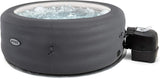 Intex 28481E Simple Spa 77in x 26in 4-Person Outdoor Portable Inflatable Round Heated Hot Tub Spa with 100 Bubble Jets, Filter Pump, and Cover, Gray