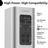 Generark Solar Generator for Homes & RVs: Three (3) HomePower 2 PLUS Backup Battery Power Stations & Eight (8) All-Weather Portable Solar Panels. 2200W – 4400W at 110V, 2060Wh. Up to 7 Days of Emergency and Reliable Power. 12 AC Power Outlets. 12 USB