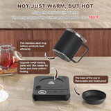 Coffee Mug Warmer & Mug Set for Desk, Electric Coffee Cup Warmer with 16oz Heated Mug, Smart Coffee Heater with Auto Shut Off for Office/Home, Christmas/Birthday/Coffee Gifts for Men & Women,Black