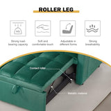 3 in 1 Sleeper Sofa Bed, Futon Sofa Bed for Living Room with Side Pocket, Black Sleepers Sofa Couch with Pullout Bed, Convertible Love Seat Sleepers Bed for Living Room, Bedroom, Small Space