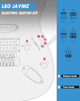 Leo Jaymz 39 Full Size ST Style Electric Guitar Starter Kit with SSH Pickup, 5W Portable Amp, Tuner, Gig Bag, Strap & Accessories (Violet Ocean)