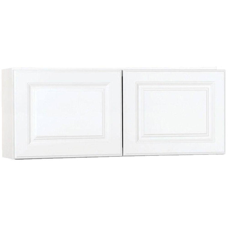 Hampton Bay Hampton Assembled 36x15x12 in. Wall Bridge Kitchen Cabinet in Satin White