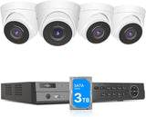Hiseeu 5MP PoE Security Camera System with 3TB Hard Drive,8 Channel 5MP NVR Security System with 4pcs Dome PoE IP Camera for Home Security,Night Vision,IP66 Waterproof,1-Way Audio