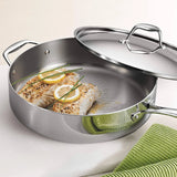 Tramontina Tri-Ply Clad 6-Quart Stainless Steel Covered Deep Saute Pan