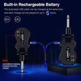 LEKATO 5.8Ghz Wireless Guitar System 4 Channels Audio Digital Guitar Transmitter Receiver 300 Feet Transmission Range