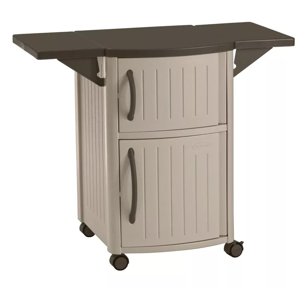 Suncast DCP2000 Outdoor Prep Station Cart, Taupe