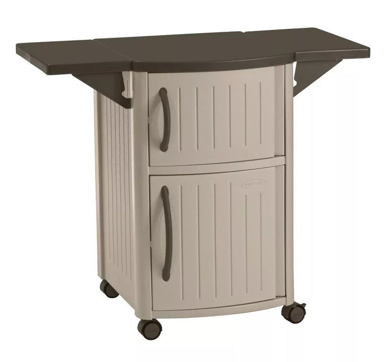 Suncast DCP2000 Outdoor Prep Station Cart, Taupe