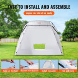 SKYSHALO Portable Paint Booth, Larger Spray Paint Tent with Built-in Floor & Mesh Screen, 7.5×5.2×5.2ft Spray Paint Shelter, Painting Tent Station for Furniture DIY Hobby Tool