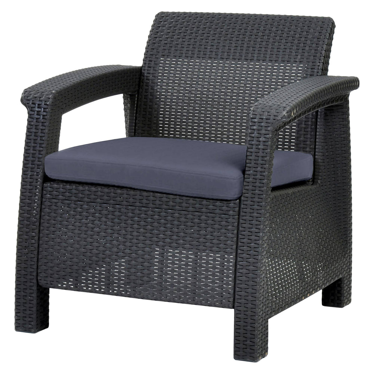 Corfu Resin Patio Armchair with Cushion – Gray – Keter