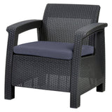 Corfu Resin Patio Armchair with Cushion – Gray – Keter