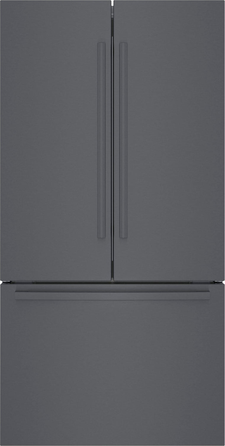 Bosch – 800 Series 21 Cu. Ft. French Door Counter-Depth Smart Refrigerator – Black stainless steel