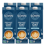 SOWN Organic Oat Creamer Unsweetened – Barista Oat Milk Non Dairy Coffee Creamer – Plant Based, Dairy-Free, Vegan, 0g Added Sugar, Gluten-Free, Non-GMO, Shelf Stable – 32oz (Pack of 6)