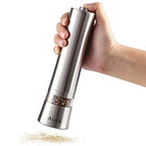 Aicok Stainless Steel Electronic Salt and Pepper Grinder Set with Adju