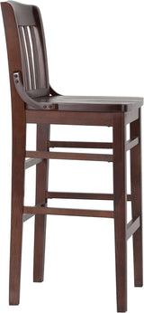 Flash Furniture HERCULES Series School House Back Walnut Wood Restaurant Barstool