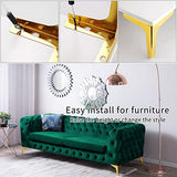 7 Triangle Furniture Legs,A Set of 4??Modern Metal Diamond Triangle Furniture Feet DIY Replacement Gold for Cabinet Cupboard Sofa Table Couch legs Couch Chair Legs (7 / 17.5cm, Golden)