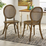 GDF Studio Ruhan Wooded Cane Back Dining Chair (Set of 2) Brown