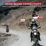 Motorcycle Bluetooth Headset V5.2 with Music Sharing, 2-Way Motorcycle Helmet Bluetooth with IP67 Waterproof, Motorcycle Communication Systems with Hi-FI Speakers for ATV/Snowmobile/Ski, 2 Pack