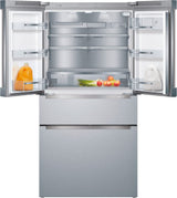 Bosch – 800 Series 20.5 Cu. Ft. 4-Door French Door Counter-Depth Smart Refrigerator – Stainless steel