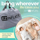 EZ Inflate Air Mattress with Built in Pump – Twin Size Double-High Inflatable Mattress with Flocked Top – Easy Inflate, Waterproof, Portable Blow Up Bed for Camping & Travel