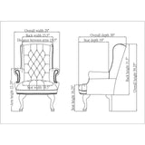 Lorell 777 QA Queen Anne Wing Back Reception Chair