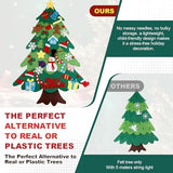 Felt Christmas Tree for Toddlers, 3.2ft DIY Felt Christmas Tree Set, with 5M LED String Lights, 32Pcs Detachable Tree Ornaments, Wall Decor with Hanging Rope for Kids Xmas Gifts Home Door