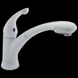 Delta 470-WH-DST Signature Single Handle Pull-Out Kitchen Faucet White