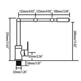 KunMai Stainless Steel Pot Filler Faucet Deck Mounted Kitchen Sink Faucet in BR