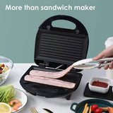 Shinysix Breakfast Maker Stainless Steel Electric Bread Machine for Multifunctional Waffle Heating Panini Steak Pan