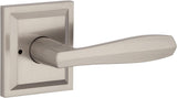 Baldwin 93530-011 Torrey Pines Privacy Lever for Bedroom or Bathroom Handle in Satin Nickel, Prestige Series with a Modern Contemporary Slim Design for Interior Doors Pack of 2
