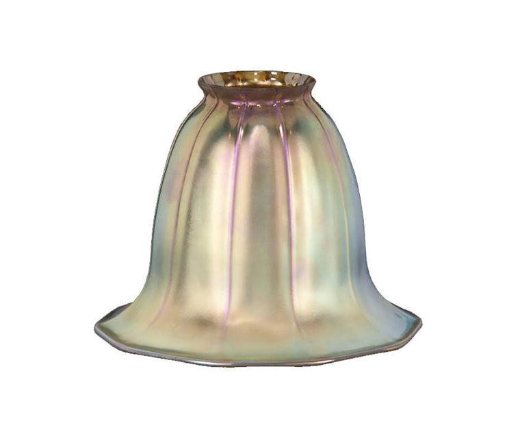B&p Lamp 2 1/4 inch Fitter, Art Glass Shade w/Gold Iridescent Finish