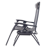 BTEXPERT Adjustable Steel Mesh Zero Gravity Lounge Chairs Outdoor Patio Recliner Beach Yard Garden with Pillow Utility Tray Cup Holder Gray Case Pack (Set of 2 pcs), Two Piece, Grey