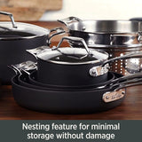 All-Clad H9112S64 Essentials Nonstick Hard Anodized 8.5 and 10.5-inch Fry Pans?? 2 Piece?? Grey