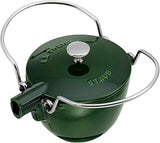 Staub Cast Iron 1-qt Round Tea Kettle – Basil, Made in France