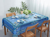 YiHomer Mykonos Blue Paisley Tile Bordered Tabletop for Spring Summer Decorations, Picnics and Dinner Parties – Indoor Outdoor, Stain and Water Resistant, Tablecloth, 60 x 84 Rectangle